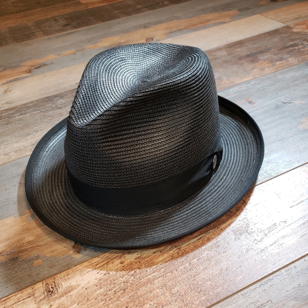 Stetson Woven Hemp Hat Collectable Black Size 57/  7  1/8